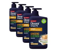 Dicora UrbanFit | Gel douche énergisant aux extraits de vétiver et de gingembre | Gel de bain pour une sensation unique et stimulante | Taille 825 ml (Lot de 4)