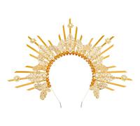 DICOSMETIC 1 couronne de déesses du soleil rayonnantes - Couronne d'Halloween dorée - Couronne de papillon - Pour femme - Décoration de fête cosplay