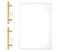 DICOSMETIC 1 lot de moules à plateau plat en silicone - Grand plateau profond en résine - 30,5 x 18,5 x 1,1 cm - Moules rectangulaires avec poignées dorées - Pour couler des créations artisanales DIY