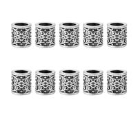 DICOSMETIC 10 pièce Perles Barbe en Alliage Tibétain de 9.5mm Perles Runiques de Dragons Vikings Nordiques Colonne de Dreadlocks Perles D'Espacement pour la Fabrication de Barbes, Trou: 6mm