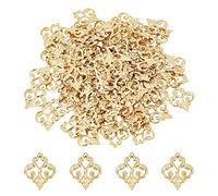 DICOSMETIC 100 Pcs Fleur Lien Charmes Filigrane Connecteurs Charmes Creux Fleur Lien Connecteur Dangle Connecteur Liens en Acier Inoxydable Filigrane Menuisiers pour Fabrication de Bijoux