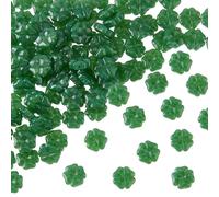 DICOSMETIC 100 Pièces Perles de Trèfle Chanceux pour la Saint Patrick Perles en Verre Facettées 10mm Vert Mer pour la Fabrication de Colliers Bracelets et Bijoux Trou: 1mm
