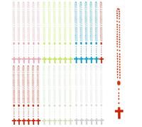 DICOSMETIC 120Pcs 6 couleurs colliers croisés en vrac collier de croix lumineux collier de perles rosaire en plastique Glow in The Dark Y collier prière bijoux pour femmes hommes dames
