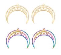DICOSMETIC 12Pcs 3 Couleurs Acier Inoxydable Creux Lune Charms Lune Filigrane Charmes Croissant de Lune Charmes Doré Pendentif en Forme de Lune 1.6mm pour DIY Artisanat Fabrication de Accessoires