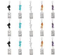 DICOSMETIC 15 Pendentif en Alliage de Tarot en Pierre avec Fermoirs Mousquetons Rectangulaires avec Motif de Tarot pour la Fabrication de Bijoux à Faire Soi Même