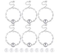 DICOSMETIC 15 Set Ensemble de Bracelet Cabochon Bracelet Ajustable Chaîne en Acier Inoxydable Bracelet Vierge en Alliage de Bracelet Cabochon Réglage pour la Fabrication de Bracelets DIY