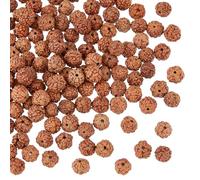 DICOSMETIC 150 Pièces Perles Rudraksha de Méditation en Bois Naturel Rondes en Vrac 6mm pour Bracelets à Faire Soi-Même