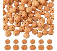 DICOSMETIC 150pcs Perle de Rudraksha Perles Rondes en Bois 7mm Perle de Bodhi Non Teintes Perles de prière de méditation Beads Mala Graines de Rudrakash pour Fabrication de Bijoux