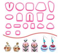 DICOSMETIC 18 pièces Emporte Pièces en Pâte Polymère Emporte Pièces en Plastique Mini Emporte Pièces en U et Cercles Triangles Emporte Pièces Géométriques pour Bijoux en Pâte Polymère Camélia