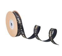 DICOSMETIC 20 Verges Rubans de Bon Anniversaire 5/8" de Large Rubans d'impression en Satin Imprimés Larges Ruban Décoratif Noir avec Estampage Doré pour Emballage Cadeau et Fournitures de Fête