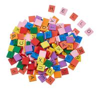 DICOSMETIC 200 Pièces Tuiles de Lettres en Bois Colorées Lettres en Bois 20x17.5x5mm Outils d'apprentissage de L'Alphabet Lettre A-Z pour L'Artisanat L'Orthographe Le Cadre de Mariage