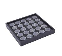 DICOSMETIC 25 Grilles Boîte D'Affichage de Diamant Noir en Acrylique avec Éponge Mousse Gem Jars Rond Conteneur de Bijoux Vide pour le Stockage et L'Affichage de Bijoux