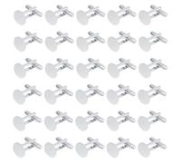 DICOSMETIC 30 pièces Boutons de Manchette pour Homme en Argent Boutons de Manchette Vierges en Laiton avec Cabochons en Verre Transparent pour la Fabrication de Boutons de Vêtements Plateau: 18mm