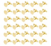 DICOSMETIC 30 pièces Boutons de Manchette pour Homme en Doré Boutons de Manchette Vierges en Laiton avec Cabochons en Verre Transparent pour la Fabrication de Boutons de Vêtements Plateau: 18mm