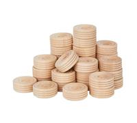 DICOSMETIC 30 pièces Roues en Bois Jouets Petites Roues en Bois Roues en Bois Rondes Plates en Bois Non Fini pour Bricolage Artisanat Cadeaux de Noël Mocassin