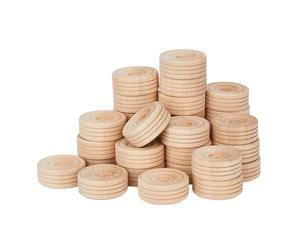 DICOSMETIC 30 pièces Roues en Bois Jouets Petites Roues en Bois Roues en Bois Rondes Plates en Bois Non Fini pour Bricolage Artisanat Cadeaux de Noël Mocassin