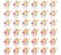 DICOSMETIC 36 pièces 2 couleurs artistes couleurs charme alliage pinceau de couleur palette pendentif or clair émail art pendentif professeur d'art cadeaux pour bricolage collier boucles d'oreilles