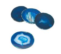 DICOSMETIC 4 Dessous Verre en Pierre Naturelle en Agate pour Boissons Dessous Verre Bar Tapis de Tasse en Pierre pour Protection de Table Décoration D'Intérieur Cadeau Pendaison Crémaillère