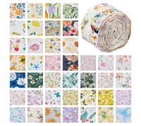 DICOSMETIC 40Pcs Jelly Roll Tissu en Coton Tissu à Matelasser Bandes de Tissu à Motif Floral Ensemble de Bandes de Coton pour la Couture de Couvertures de Tapisseries et de Décorations Intérieures