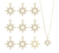 DICOSMETIC 40Pendentif en Étoile Strass UV Plaqué Alliage Dainty Star Pendentifs Golden Galaxy Star Pendentifs Pendentifs North Star pour la Fabrication de Bijoux Trou: 2mm
