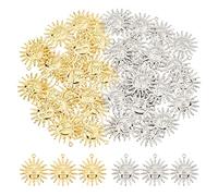 DICOSMETIC 48 Pcs Vintage Soleil Charmes Style Tibétain Astronomie Céleste Pendentifs Laiton Collier Bracelet - 2 Couleurs, Trou: 1.5mm