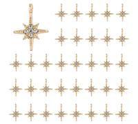 DICOSMETIC 50 Pcs Strass Hexagram Charms Alliage Six Point Star Pendentifs Light Gold Galaxy Charms Céleste Charms North Star Pendentifs pour la Fabrication de Bijoux à Bricoler Soi-Même