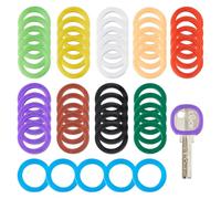 DICOSMETIC 50 Pièces 10 Couleurs Capuchons de Clé Anneaux D'Identification de Clé en Plastique Protecteur de Clé Manchon Étiquettes ID Anneaux de Protection de Clé Ronds