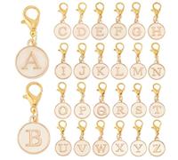 DICOSMETIC 52 pièces Breloques de Tirette A à Z en Alliage de Métal de Remplacement de Tirette Décorative en Forme de Lettre Ronde pour la Couture DIY Les Sacs à Dos