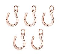DICOSMETIC 5Pcs Pendentif en Acier Inoxydable Couleur Or Rose Forme U Charm Fer à Cheval Porte Bonheur Pendentif Étrier de Cheval Pour Fabrication de Bracelet Collier Boucle d'Oreille Cadeau Équestre