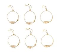 DICOSMETIC 6 Pièces 3 Styles Porte Bracelets en Pierre Vide en Acier Inoxydable Bracelet en Cristal Doré Porte Bracelet en Cage en Cristal Diamètre Intérieur de la Cage : 3/4~2 7/8 pouce (1.8~7.2cm)