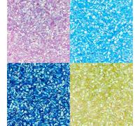 DICOSMETIC 60G 4 Colorées Perles de Bingsu Croustillantes Perles de Tube en Paille Douce et Iridescente Perles en Plastique Pailletées 3D Fournitures de Microbilles de Slime Croquantes Couleur foncée