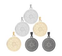 DICOSMETIC 6Pcs 3Couleurs Pendentif Le Sceau des Sept Archanges Charme Plat Rond Pentagramme Charme Archanges Sigil Talisman Charme Amulette Médaille Acier Inoxydable pour DIY Fabrication de Bijoux