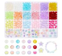 DICOSMETIC 768 pièce Perles Acryliques Transparentes Perles Pastel Fleur Perles Mignonnes en Verre Perles Esthétiques Breloques pour Colliers Chaînes Téléphone à Faire Soi-Même Trou: 1~2.5mm
