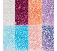 DICOSMETIC 8 Couleurs 120G Perles Croustillantes Bingsu pour Slime Iridescent Tube de Paille Souple Perles 3D Assortiment de Perles en Plastique Pailletées Fournitures de Microbilles Slime Croquantes