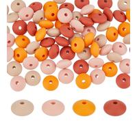 DICOSMETIC 80 pièce Lentilles Silicone en Vrac 4 couleurs Perles de Boulier en Vrac Soucoupe 11.5x7 mm Perles D'Espacement en Silicone pour Porte Clés Fabrication de Bijoux Série Orange
