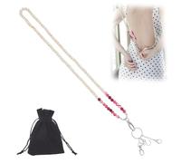 DICOSMETIC Aide Zipper Tire Zipper pour Robes et Bottes Femmes Outil de Tire Zipper avec 4 Crochets Différents Bois Chaîne de Perles en Agate Naturelle Zipper Par Vous Même Assistance 51.5cm/20.28"