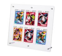 DICOSMETIC Cadre d'affichage de cartes à 6 compartiments en plastique PVC 6 x 25 x 24 cm Transparent Organiseur de cartes de sport Présentoir pour la maison Bureau