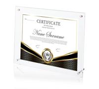 DICOSMETIC Cadre de licence professionnel en acrylique 9 x 7 cm Titulaire de certificat Cadre photo rectangulaire Support Cadre photo sans cadre pour l'affichage de licences commerciales et décoration