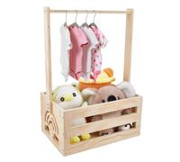 DICOSMETIC Caisses de douche en bois pour bébé - Armoire avec poignée - Arc-en-ciel - Rangement pour nouveau-né - Panier à linge pour fête prénatale - Cadeau de grossesse pour les nouveaux parents