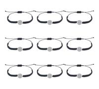 DICOSMETIC Lot de 10 bracelets catholiques avec médaille de Saint Benoît - Bracelets réglables en corde noire - Cadeaux religieux pour homme et femme - Diamètre intérieur : 5,1 cm ~ 8,8 cm