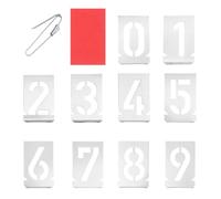 DICOSMETIC Lot de 10 pochoirs en acier inoxydable réutilisables de 0 à 9 en forme de chiffres de 5 cm pour panneaux de porte, peinture de route, scrapbooking