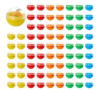 DICOSMETIC Lot de 100 petites capsules rondes vides en plastique pour distributeurs automatiques de bonbons - 3,4 cm ID - Colorées - Pour bonbons, cadeaux surprise cachés