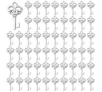DICOSMETIC Lot de 100 porte-clés vintage Pendentif Métal Porte-clés 23 x 12 x 2 mm Petit porte-clés Argent antique Pendentif tibétain pour la fabrication de bijoux Trou : 2 mm