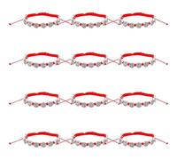 DICOSMETIC Lot de 12 bracelets de Saint Benoît chapelet de Saint Benoît avec médaille de protection contre le mal sur cordon rouge réglable - Bijoux religieux catholiques - Cadeau pour homme et femme