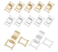 DICOSMETIC Lot de 12 fermoirs pliants 2 couleurs pour bijoux en véritable plaqué or 24 carats - Fermoirs de collier en laiton plaqué S925 - Petits fermoirs à charnière pour la fabrication de bracelets