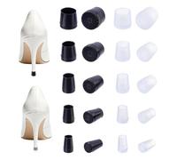 DICOSMETIC Lot de 20 paires de protections de talon aiguilles, 10,5 à 18 mm de diamètre, en TPU antidérapant, anti-bruit, pour herbe, fête de mariage, gravier, utilisation en extérieur, noir et