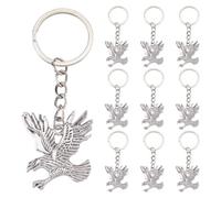 DICOSMETIC Lot de 20 porte-clés aigle en gros 85 mm argent antique Aigle Porte-clés Oiseau Porte-clés en alliage avec pendentifs en métal Bijoux de sac Porte-clés