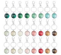 DICOSMETIC Lot de 24 porte-clés chrétiens vers de la Bible Porte-clés 35 x 27 mm Cabochon rond Foi Porte-clés Religieux Inspirant Alliage Porte-clés pour Cadeau d'école du dimanche