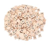 DICOSMETIC Lot de 300 lettres de Scrabble en bois 18 x 19 mm Lettres A à Z Outils d'apprentissage de l'alphabet pour travaux manuels orthographe mots croisés