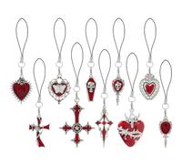 DICOSMETIC Mignon Pendentif de téléphone portable Rose Cœur/Fleurs/Papillons/Gothique Phone Charme Mignon Porte-clés Charme pour Filles Accessoires de Téléphone Portable pour Sac à Dos Appareil Photo